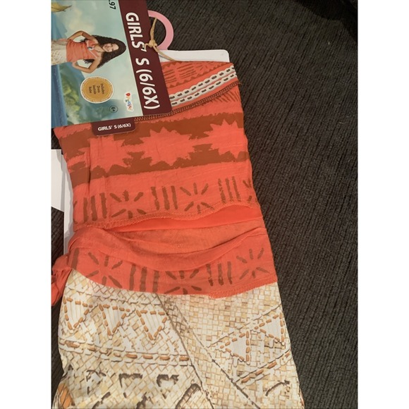 New Disney Moana Movie Halloween Costume Girls Sz S 6/6X Moana Dress - Picture 4 of 8